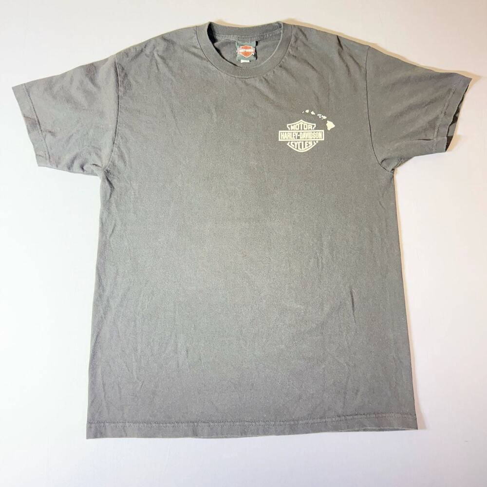 Harley-Davidson Maui Hawaii Ride With Aloha T-Shirt Size M Faded Black Biker